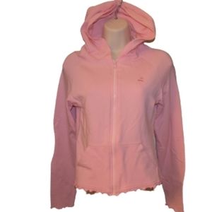 Kinesis Ruffle Edge Zip Front Hoodie‎ Jacket Pink S